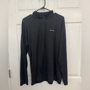 Eddie Bauer Men's Black 3/4 Zip Long Sleeve Size Large